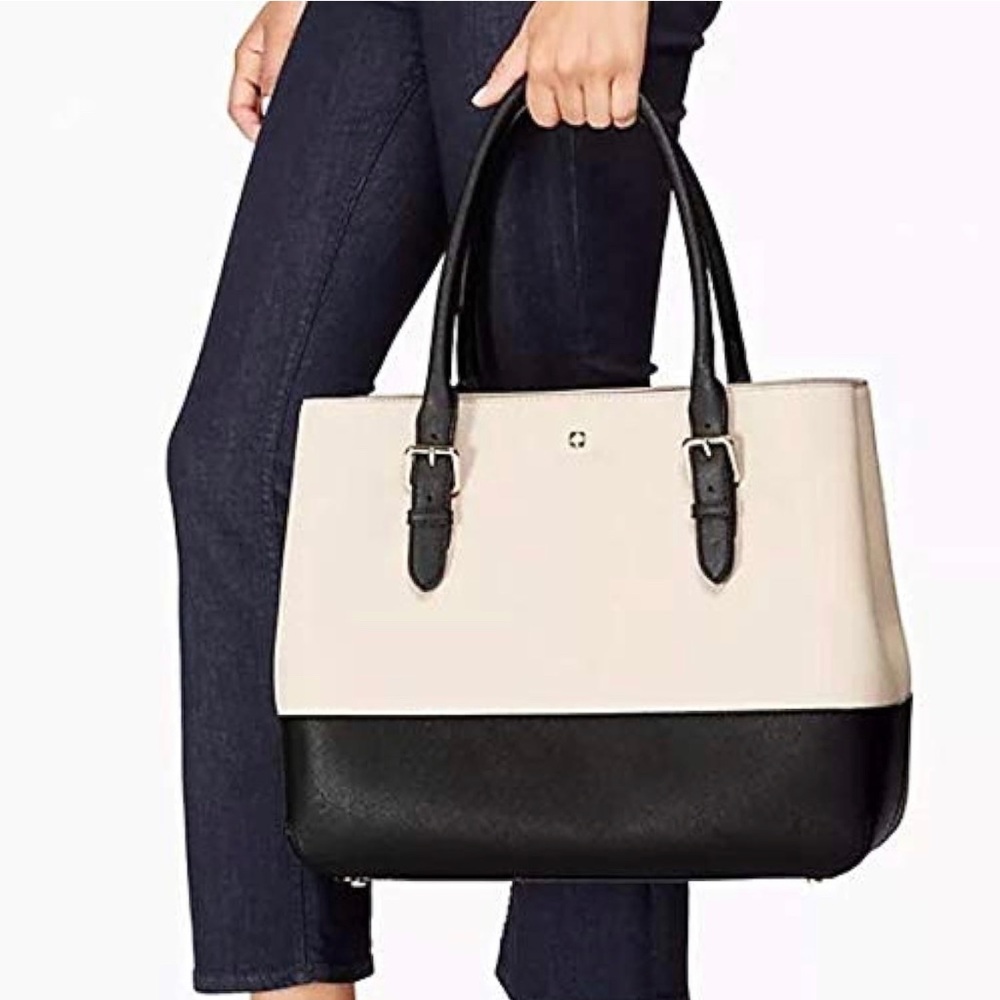 Kate Spade Cove Street Colorblock Airel Tote - Pumice/Black